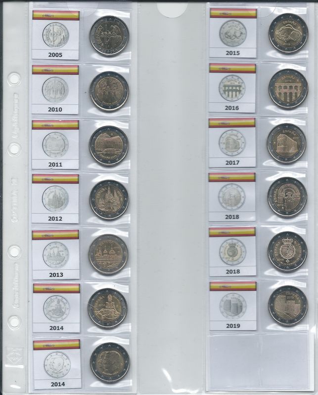 Feuilles monnaies pour ranger les pièces de collections