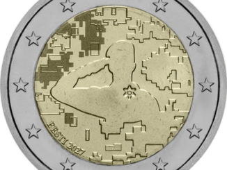 Pièce de 2 euros commémorative Estonie 2027 représentant un militaire saluant en hommage aux vétérans des Forces de défense estoniennes